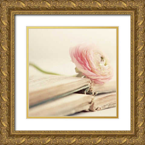Peony Books Square Gold Ornate Wood Framed Art Print with Double Matting by Gardner, Sarah