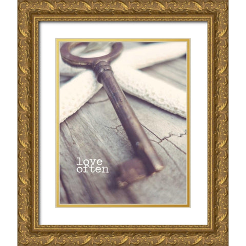 Love Often Gold Ornate Wood Framed Art Print with Double Matting by Saghini, Lisa Hill