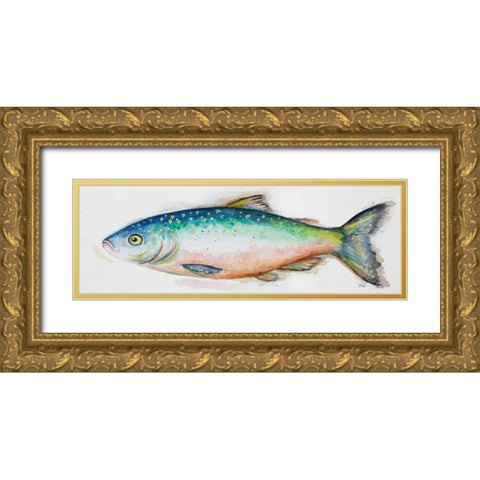 Watercolor Fish I Gold Ornate Wood Framed Art Print with Double Matting by Pinto, Patricia