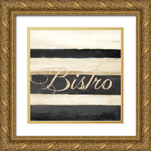 Bistro Gold Ornate Wood Framed Art Print with Double Matting by Pinto, Patricia