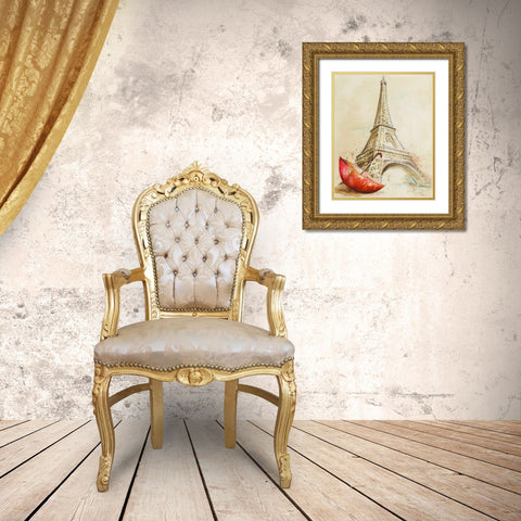 Tour Eiffel Gold Ornate Wood Framed Art Print with Double Matting by Pinto, Patricia