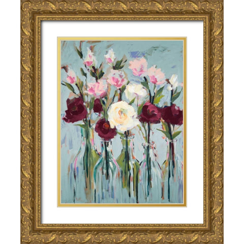 Romantic Blossoms Gold Ornate Wood Framed Art Print with Double Matting by Slivka, Jane