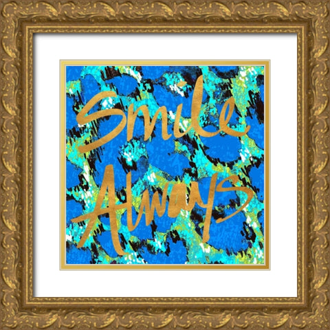 Smile Always Gold Ornate Wood Framed Art Print with Double Matting by Biscardi, Nicholas