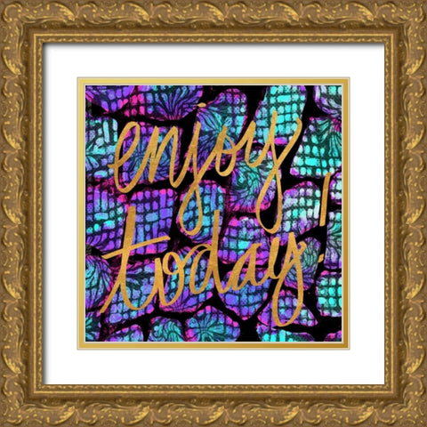 Enjoy Today Gold Ornate Wood Framed Art Print with Double Matting by Biscardi, Nicholas