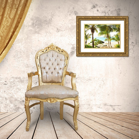 Sitting Under the Palms Gold Ornate Wood Framed Art Print with Double Matting by Bryant, Susan