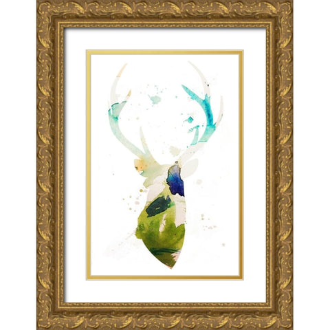 Youthful Deer I Gold Ornate Wood Framed Art Print with Double Matting by Bryant, Susan