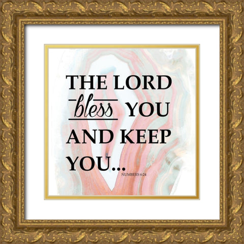 The Lord Bless You Gold Ornate Wood Framed Art Print with Double Matting by Bryant, Susan