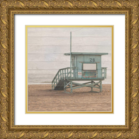Life Guard White Wash Gold Ornate Wood Framed Art Print with Double Matting by Bryant, Susan