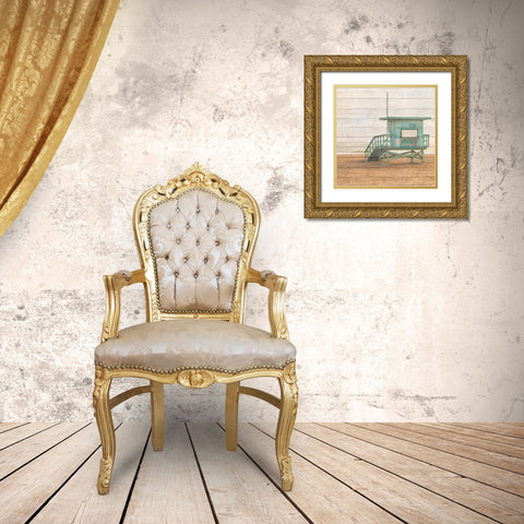 Lifeguard House On Wood Gold Ornate Wood Framed Art Print with Double Matting by Bryant, Susan