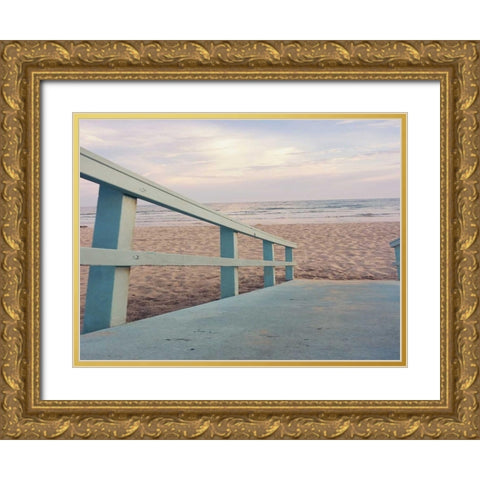 Down to the Beach Gold Ornate Wood Framed Art Print with Double Matting by Bryant, Susan