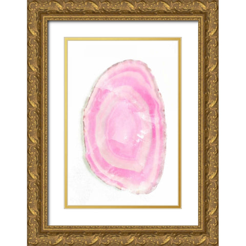 Pink Watercolor Agate I Gold Ornate Wood Framed Art Print with Double Matting by Bryant, Susan