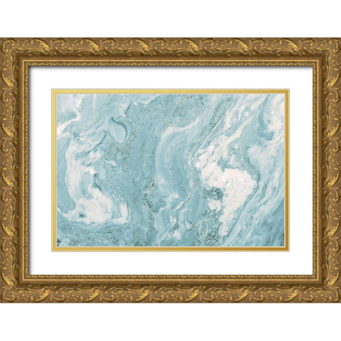 Teal Quartz Top Gold Ornate Wood Framed Art Print with Double Matting by Bryant, Susan