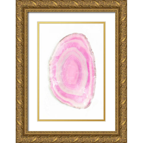 Pink Watercolor Agate III Gold Ornate Wood Framed Art Print with Double Matting by Bryant, Susan
