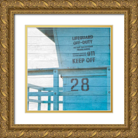 Life Guard Beach Shack Gold Ornate Wood Framed Art Print with Double Matting by Bryant, Susan