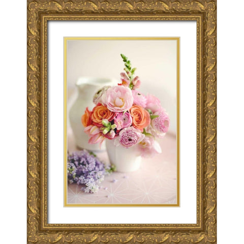 Casual Morning on Pink Gold Ornate Wood Framed Art Print with Double Matting by Gardner, Sarah