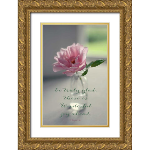 Joy Ahead Gold Ornate Wood Framed Art Print with Double Matting by Gardner, Sarah