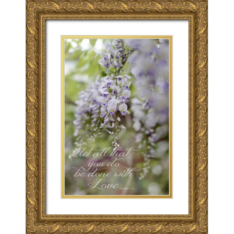 Done With Love Gold Ornate Wood Framed Art Print with Double Matting by Gardner, Sarah
