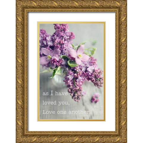 Love One Another Gold Ornate Wood Framed Art Print with Double Matting by Gardner, Sarah
