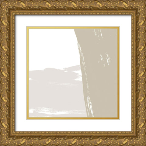 Gray Strokes III Gold Ornate Wood Framed Art Print with Double Matting by Morris, Meghan