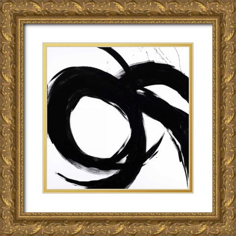 Circular Strokes II Gold Ornate Wood Framed Art Print with Double Matting by Morris, Megan
