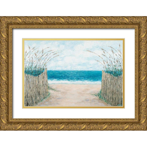 Sand Bridge Walkway Gold Ornate Wood Framed Art Print with Double Matting by Coolick, Ann Marie