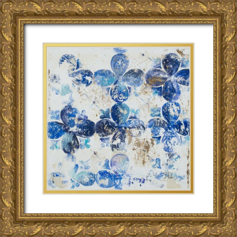 Blue Quatrefoil III Gold Ornate Wood Framed Art Print with Double Matting by Pinto, Patricia