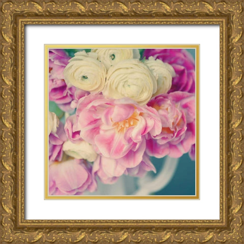 Blushing Blooms II Gold Ornate Wood Framed Art Print with Double Matting by Gardner, Sarah