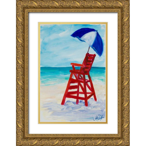 Lifeguard Post I Gold Ornate Wood Framed Art Print with Double Matting by DeRice, Julie