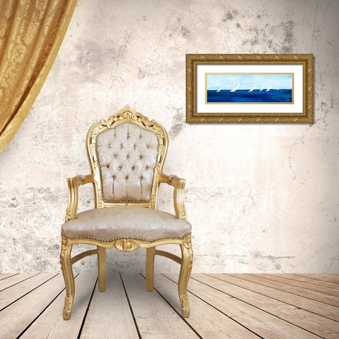 Windjammer Panel I Gold Ornate Wood Framed Art Print with Double Matting by DeRice, Julie