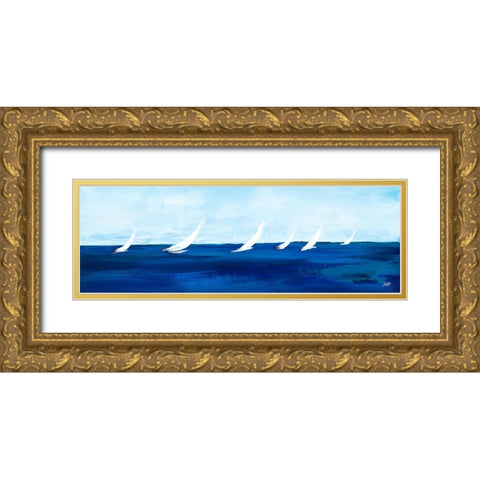 Windjammer Panel I Gold Ornate Wood Framed Art Print with Double Matting by DeRice, Julie