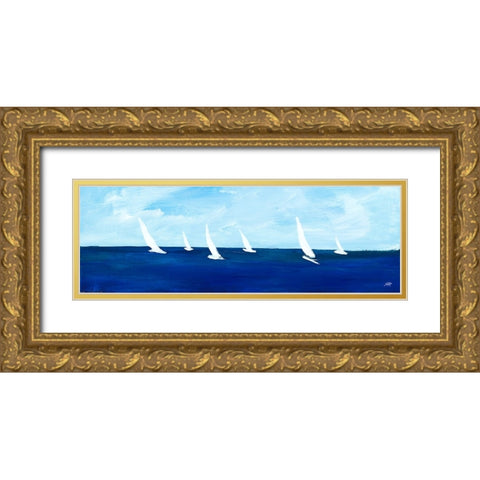 Windjammer Panel II Gold Ornate Wood Framed Art Print with Double Matting by DeRice, Julie