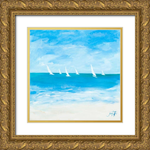 Windjammer II Gold Ornate Wood Framed Art Print with Double Matting by DeRice, Julie