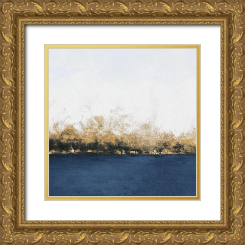 Gold Forest Abstract Gold Ornate Wood Framed Art Print with Double Matting by Johnson, Walt
