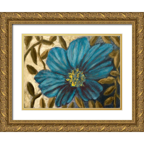 Simple Blue Garden I Gold Ornate Wood Framed Art Print with Double Matting by Johnson, Walt
