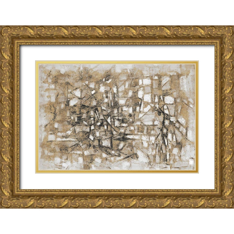 Sandy Cobblestone Gold Ornate Wood Framed Art Print with Double Matting by Johnson, Walt