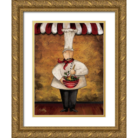 The Gourmets III Gold Ornate Wood Framed Art Print with Double Matting by Medley, Elizabeth