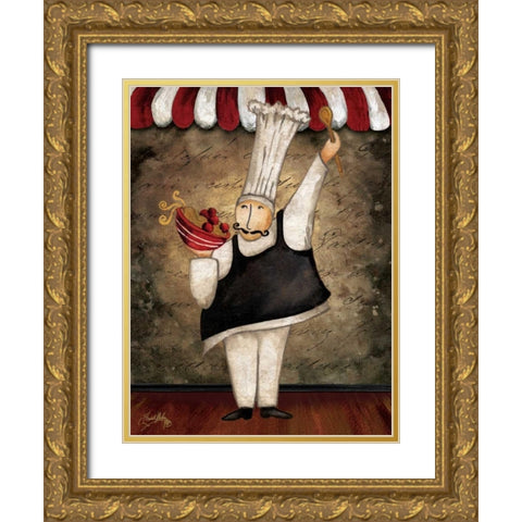 The Gourmets IV Gold Ornate Wood Framed Art Print with Double Matting by Medley, Elizabeth