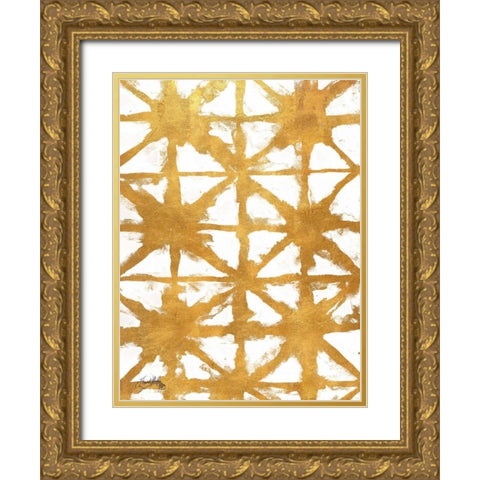 Shibori Gold IV Gold Ornate Wood Framed Art Print with Double Matting by Medley, Elizabeth