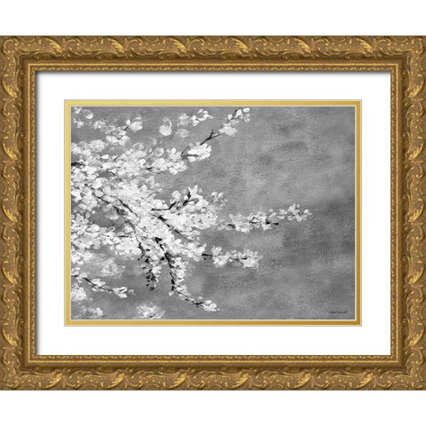 Sakura Silver Gold Ornate Wood Framed Art Print with Double Matting by Loreth, Lanie