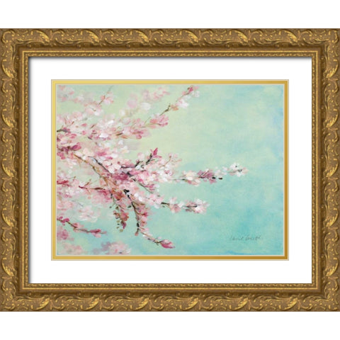 Sakura Fragile Beauty Gold Ornate Wood Framed Art Print with Double Matting by Loreth, Lanie
