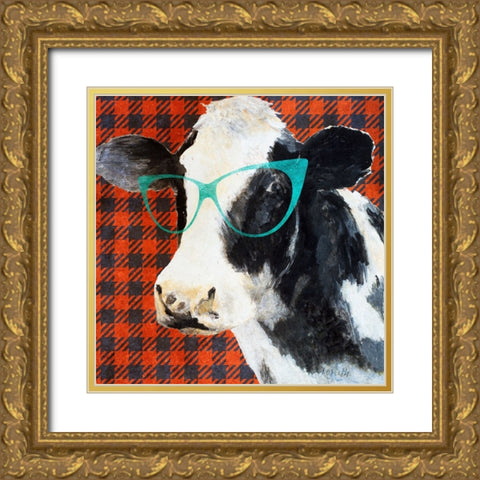 Cows with Shades II Gold Ornate Wood Framed Art Print with Double Matting by Loreth, Lanie
