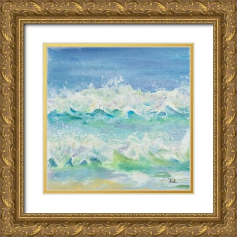 Las Olas Square II Gold Ornate Wood Framed Art Print with Double Matting by Pinto, Patricia