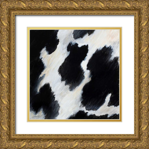 Cow Pattern II Gold Ornate Wood Framed Art Print with Double Matting by Loreth, Lanie
