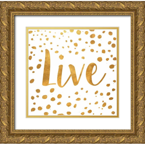 Spotted Gold II Gold Ornate Wood Framed Art Print with Double Matting by Pinto, Patricia