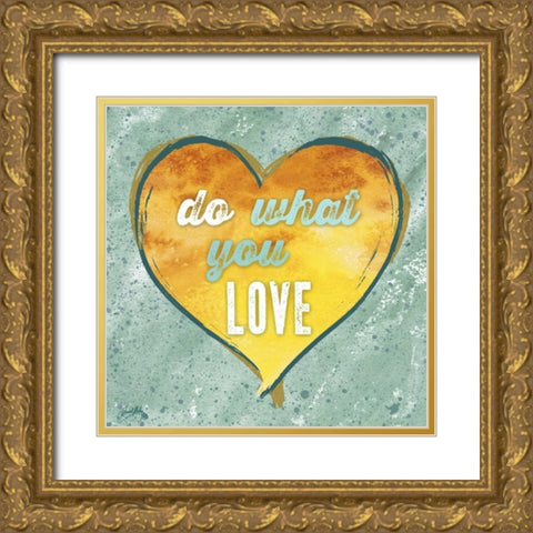 Do Love II Gold Ornate Wood Framed Art Print with Double Matting by Medley, Elizabeth