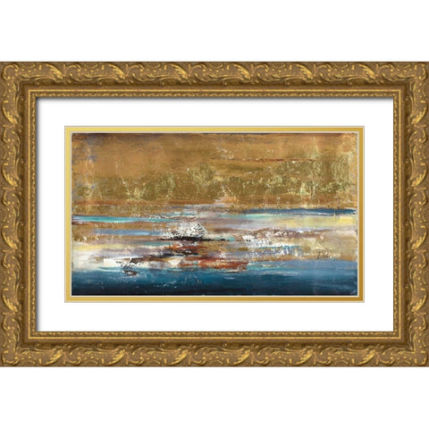 Acuazul Gold Ornate Wood Framed Art Print with Double Matting by Pinto, Patricia