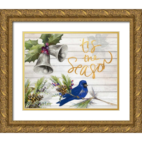Tis The Season Gold Ornate Wood Framed Art Print with Double Matting by Loreth, Lanie