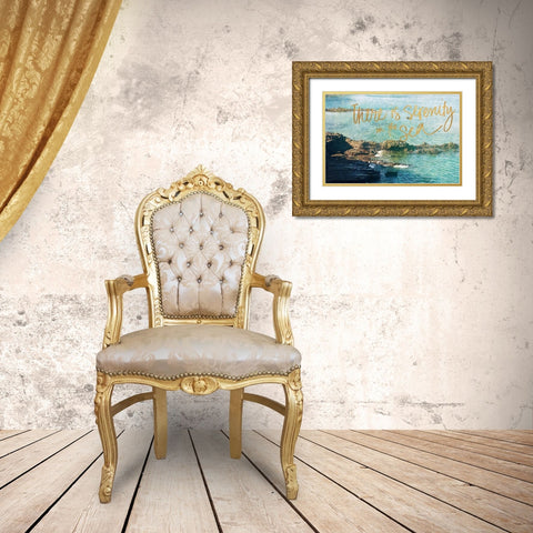 Serenity At The Sea Gold Ornate Wood Framed Art Print with Double Matting by Coppel, Anna