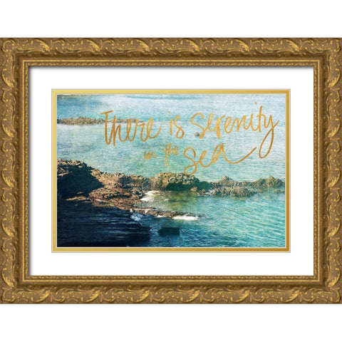 Serenity At The Sea Gold Ornate Wood Framed Art Print with Double Matting by Coppel, Anna