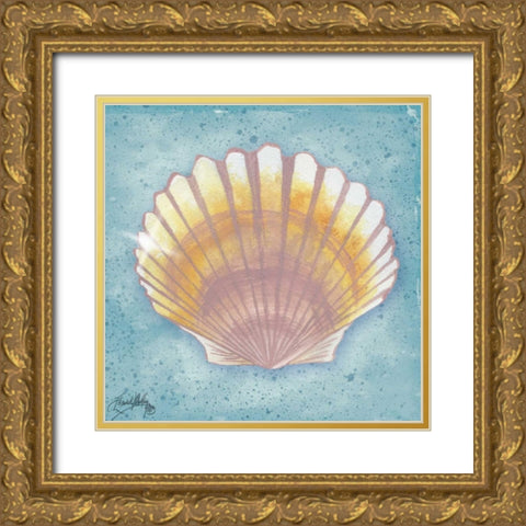 Mermaid Treasure V Gold Ornate Wood Framed Art Print with Double Matting by Medley, Elizabeth